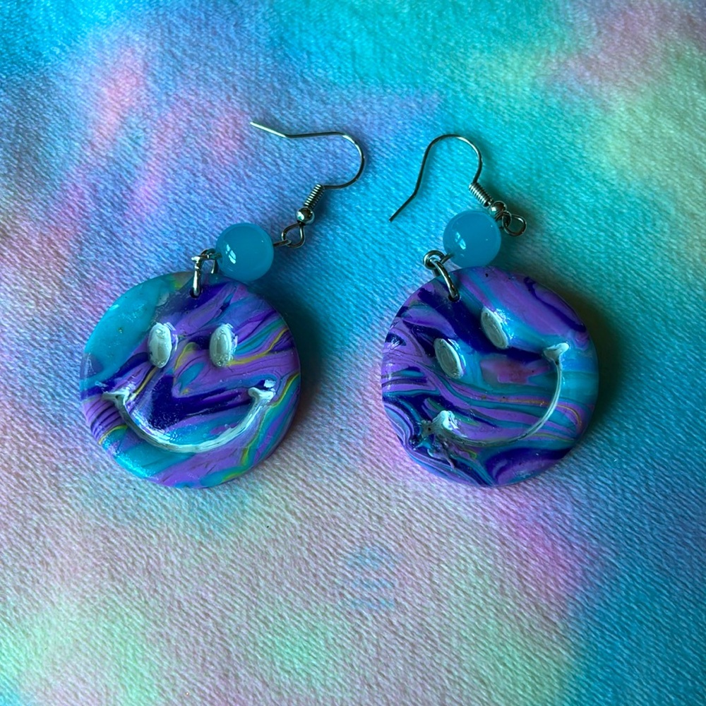 Clay smile earrings